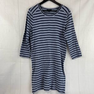 J. Crew Blue Stripe Cover Up Dress Size L
